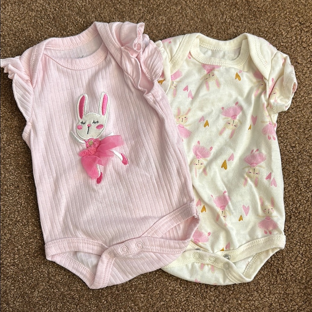 Pink and Cream Bodysuit Set with Playful Animal Designs
